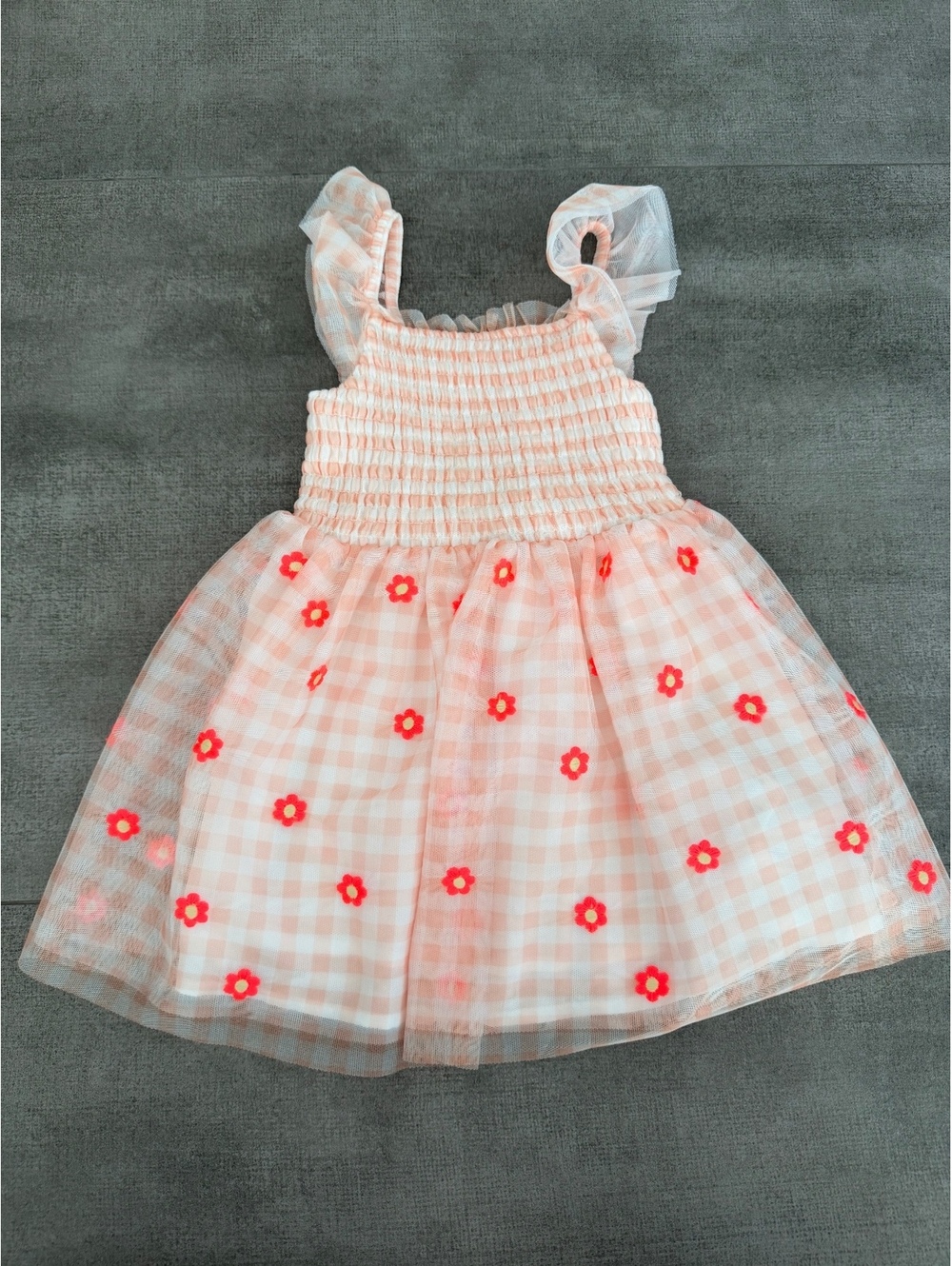 2t • Cat & Jack Toddler Girl's Gingham Floral Dress